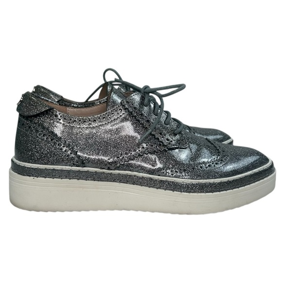 The Wishbone Collection Metallic Oxford Platform LaceUp Women SZ 6.5 Comfy Shoes - Picture 1 of 10
